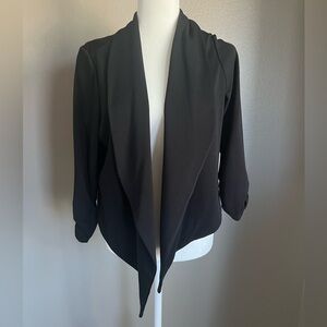 Hybrid & Company Lightweight Open Front Ruched Sleeve Work Office Blazer Suit